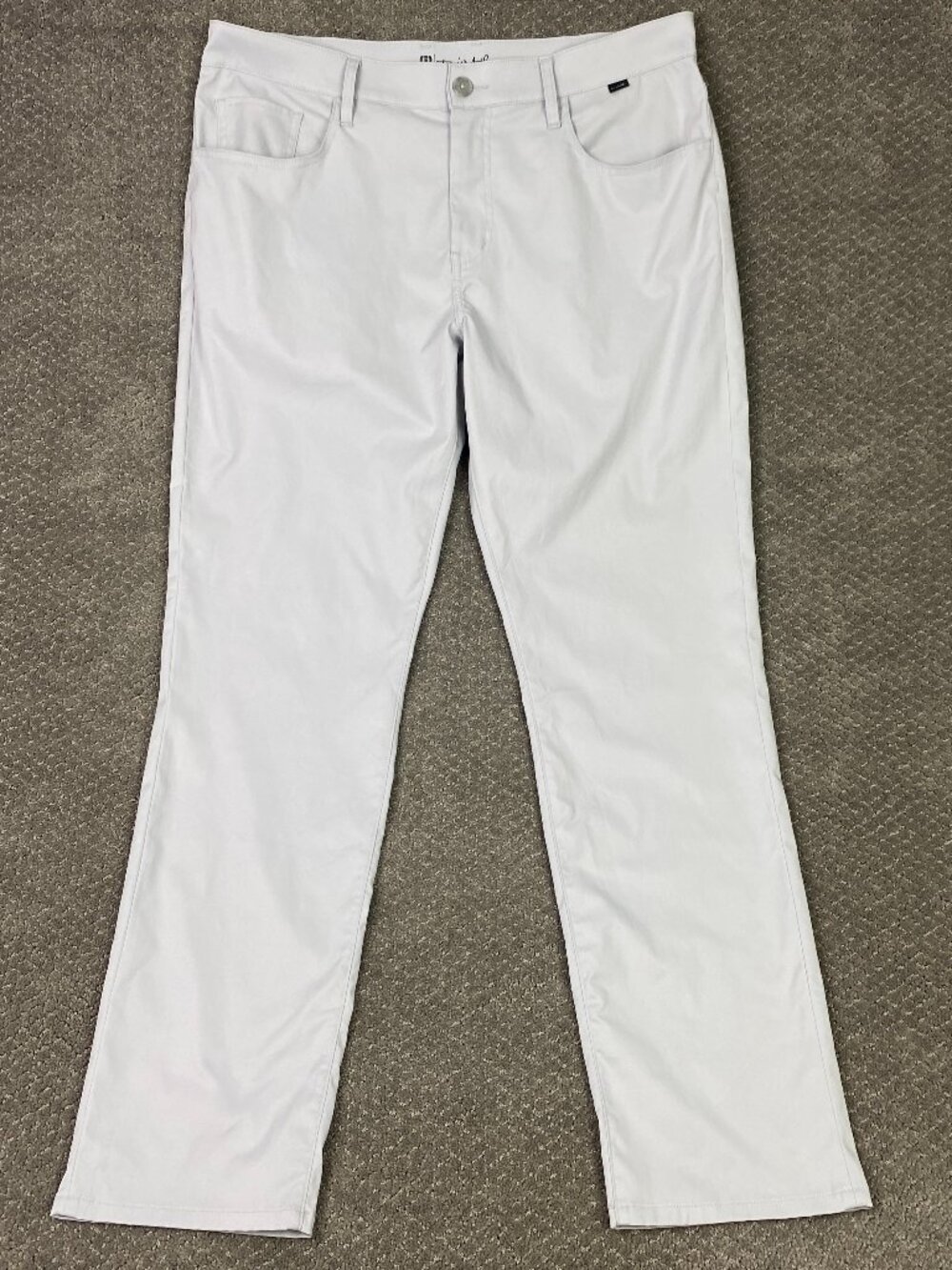 Travis Mathew Pants Mens 36 Fit 38x32 Light Gray 5 Pocket Performance Golf Chino
